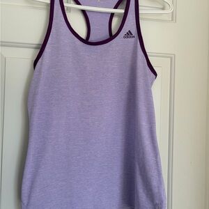Adidas Lavender Racerback Tank with Dark Purple Trim